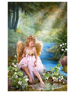 DIAMOND PAINTING ΜΕ ΧΑΝΤΡΕΣ 20Χ30cm ΚΩΔ.10046 ΑΓΓΕΛΑΚΙ ΣΤΟ ΠΟΤΑΜΙ